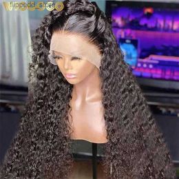 Synthetic Wigs Wiggogo 13X6 Hd Lace Frontal Wig Curly Deep Wave 13X4 Lace Front Human Hair Wig Preplucked 4X4 Lace Front Closure Wigs For Women Q231019