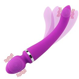 Vibrators Sex Toys for Adult Dual Vibrator Av Wand Massager Dildo Waterproof G Spot Clitoris Anal Stimulator Woman 231018