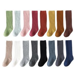 Kids Socks 5 Pairslot Student School Leg Warmers born Knee High Cotton Soft Solid Warm Elastic Sports Baby Multi Colours hktyu 231019