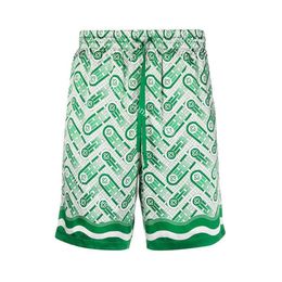 Casablanca alta qualità ping pong uomo 22ss nuovi pantaloncini di seta con coulisse estate Hawaii set camicie235S