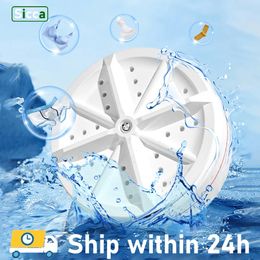 Electronics Robots Mini Twoway Washing Machine USB Rotating Small Portable Clothes Washer For Socks Underwear Travel Home Business Trips 231018