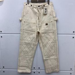 Heavy Fabric Canvas Multi-pocket KAPITAL Cargo Pants Men Women Multi-Line Trousers Black Apricot Men's200v