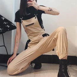 Women Jumpsuit Dungarees Loose Playsuit Overalls Mid Rise Cargo Pants Hip Hop Style Streetwear bodysuit Women ropa de mujer 20201250B