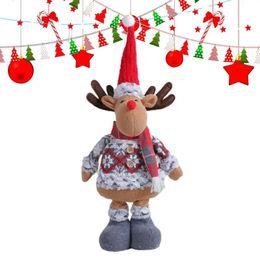 Christmas Decorations Sitting Snowman Thanksgiving Doll Standable Reindeer Santa Claus For Telescopic Ornament 231018