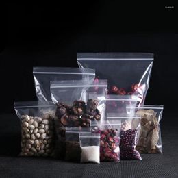 Storage Bags 0.12mm PE Clear Self Sealing Thick Plastic Packaging Pouches White Transparent Zipper Reclosable Food Package