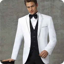 Men's Suits Latest Coat Pant Design White Men For Wedding Slim Fit Formal Prom Man Blazer Groom Tuxedo Terno Masculino 3Pieces