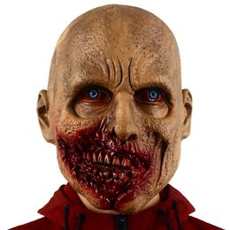 Party Masks Demon Skull Cosplay horror movie Skinhead crooked mouth zombie skull mask Halloween Adult costume accessories props 231019