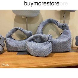 Jodie Bags BottegassVenetas Bag 5a Sheepskin Woven Handmade 5A Hobo Large size Size Pillow Knot Cowboy Blue Hand Carrying Underarm Female9DF