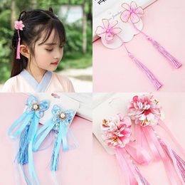 Hair Accessories Kids Chiffon Flowral Antique Ribbon Girls Hairpins Cute Colourful Flowers Children Clips Fashion