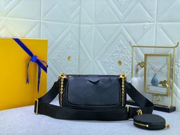 Luxury designer bag 3-piece set women's cross-body bag messenger handbag flower designer shoulder women's leather bag Favourite multi-bochet accessory M44823