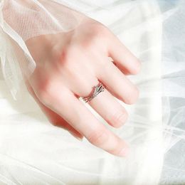 Cluster Rings Star For Girls Crystal Women Adjustable Opening Irregular Wave Line Fashion Design Female Wedding Gift Jewellery BOYULIGE