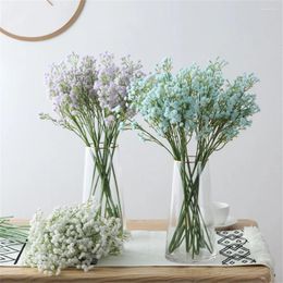 Decorative Flowers High Quality Starry Artificial Flower Bouquet For Home Wedding Party Decoration Plastic Fake Vase Arrangement