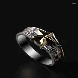 Cluster Rings Personality Gold Colour Star Adjustable For Men Women's Goth Punk Style Finger Ring Engagement Wedding Party Jewellery