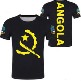ANGOLA t shirt custom made name number white black flag Grey ao ago diy t-shirt print portuguese text word Angolan clothing2450