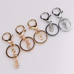 30pcs lot Keychains Key Chains Jewellery Findings Components Gold Silver Plated Lobster Clasp Keyring Making Supplies Diy Jewelry255q