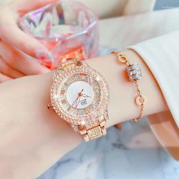 Wristwatches Fashion Women's Watches Alloy Band Women Watch Crystal Ladies Quartz Relogio Feminino