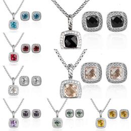 18k gold Plated Garnet Women Necklace Set Luxury and Designer Diamond Jewellery Stud Earrings Wedding Party Fashion282D