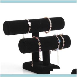 banner stand Jewelry Stand Packaging 2 Layer Veet Bracelet Necklace Display Angle Watch Holder T-Bar Multi-Style Optional Wfxxf Dr2535