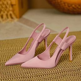 Sandals Fairy High Heel 2023 Pointed Toe French Stiletto Muller Shoes Casual Outerwear Baotou 231019