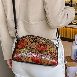 Evening Bags Fashion Shoulder Tote Bag For Women Retro Flower Pattern Portable Satchel Commuting Luxury Mother Female Crossbody Clutch