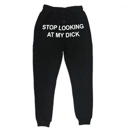 Men's Women's Jogger Sweatpants Stop Watching My Dick Sweatpants Hip Hop Printed High Waist Pants Streetwear1299s