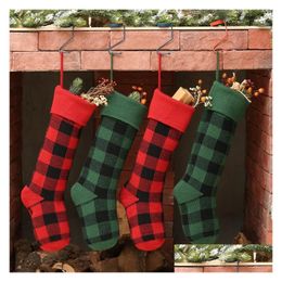 Christmas Decorations By Sea Knit Stockings Buffalo Check Personalized Christmas-Stocking Plaid Xmas Stocking Indoor Dom1419 Drop De Dhcyu