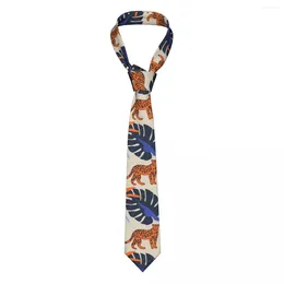 Fliegen Abstraktes Dschungelmuster Mit Leoparden Männer Krawatten Seide Polyester 8 cm Schmale Krawatte Für Anzüge Accessoires Geschenk