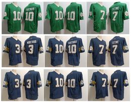 SL Notre Dame Fighting Irish Football Jersey NCAA College 10 Sam Hartman 7 Audric Estime 3 Joe Montana White Green Size S-XXXL