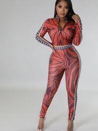 Women's Tracksuits Two Piece Set Full body Digital Printing Casual Sports Suit 231018