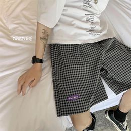 Men's Jeans Plaid Shorts Summer Ins Fashion Brand Loose Casual Capris Trend Versatile Pants