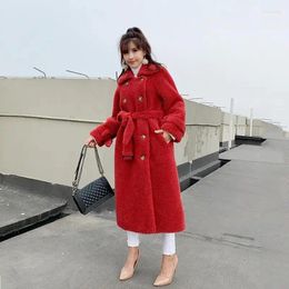 Women's Fur WYWMY Women Autumn Winter Long Coat Furry Warm Outerwear Fashion Loose Faux Jacket Casual Thickened