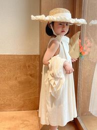 Girl Dresses Girls Dress 2023 Summer Fashionable Solid Color Suspenders Princess Gauze Thin Coat Two Piece Set