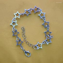 Link Bracelets Women Vintage Five-pointed Star Alloy Material Bracelet Ins Cold Wind Hip-hop Trend Pentagram Sweet Temperament Jewellery