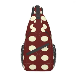 Duffel Bags Dark Red Polka Dots Chest Bag Trendy Polyester Fabric Out Cross Customizable