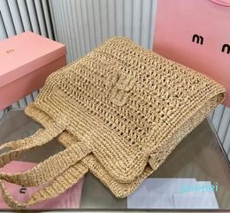 new fashion Summer Straw Bag For Women Woven Handmade Handbag Large Capacity Lady Tote Vacation Beach Bag Shoulder Bag high quality