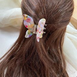 Hair Clips & Barrettes Korean Acrylic Butterfly Accessories For Women Colorful Fashion Metal Simple Gifts Whole180B