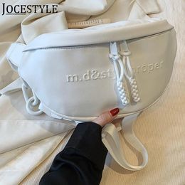 Waist Bags Chest Bag for Women Fashion PU Leather Fanny Pack Casual Letters Printed Zipper Shoulder Simple Solid Color Crossbody 231019
