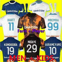 23 24 Marseilles AUBAMEYANG Soccer jerseys OUNAHI VITINHA CLAUSS maillot de foot 2023 2024 PAYET GUENDOUZI Under NUNO HARIT football shirt Men Kids