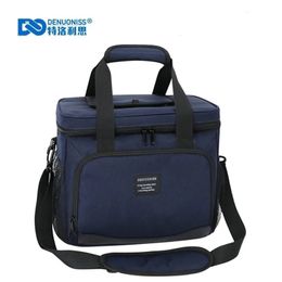 Ice Packs/Isothermic Bags DENUONISS 12L/16L Insulated Thermal Cooler Lunch Box Bag For Work Picnic Bag Car Bolsa Refrigerator Portable Shoulder Bag 231019