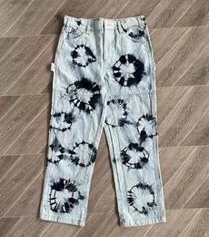 Original CPFM.XYZ Washed Loose Jeans Tie Dyed Jeans for Work Wear Jeans Distressed High Street Casual Jeans Loose Men Hiphop Jeans