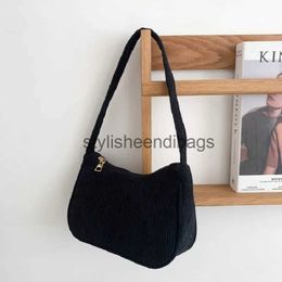 Shoulder Bags Winter Corduroy Underarm Bag Casual Shoulder Bags Travel Shopping Zipper Female Handbagstylisheendibags