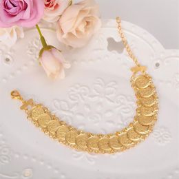 Sky talent bao coin Bracelet 22K Gold GF Islamic Muslim Arab Coin Bracelet Women Men Arab Country Middle Eastern Jewelry231S