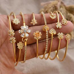 Bangle Dubai Gold Colour Bangles For Women Men Copper Bracelets Can Open Girly Bracelet