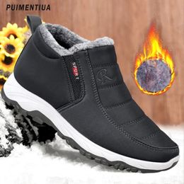 Dress Shoes Men Boots Waterproof Winter Lightweight Snow Thick Warm Fur Plus Size Unisex Ankle Slip On Casual 231019