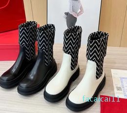 Luxury New Autumn and Winter Top Brand Women's Designer Black Boots Martin Boots Long Sleeve Leather