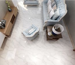 3d flooring painting flooring papel de parede 3d flooring White stone floor living room wall bedroom full-body marble floor