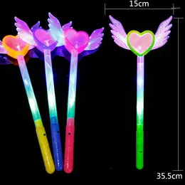 Party Decoration Led Magic Wands Flash Fairy Angel Heart Wings Wand Fancy Dress Glow Sticks Light Up Atmosphere Props Favours Gift