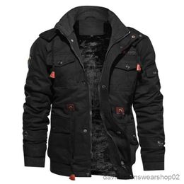 Men's Jackets Men Winter Jackets Military Coats Multi-pocket Cargo Jackets High Quality Male Cotton Casual Winter Coats Warm Size 6XL R231019