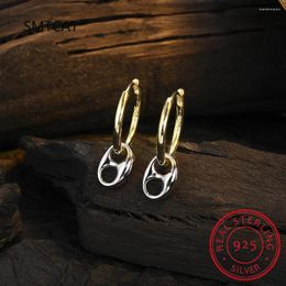 Hoop Earrings 925 Sterling Silver Pig Nose For Women Geometric Hollow Design Ear Buckle 2023 Korea Fine Jewellery