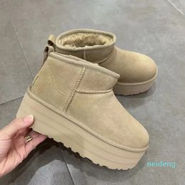 Designer Classic Ultra Mini Boots Snow Boot Platform Women Men Fur Sheepskin Chestnut Sand Mustard Seed Beige Driftwood Australian Winter Ankle shoeH